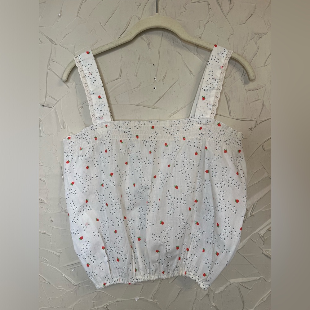Vintage 70s Strawberry Tank Top Coquette Style XS Extra Small